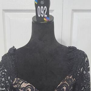#92 Gold hanger Collection Venus Black Lace Bodycon Dress